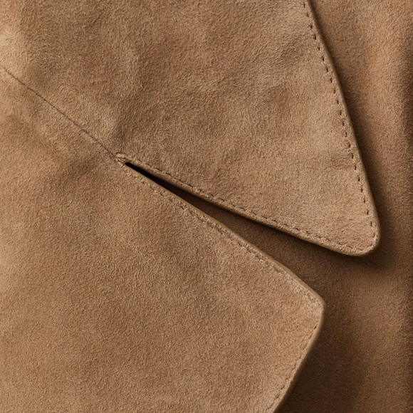 Mango 100% Genuine Suede Trench Coat New - Picture 5 of 9